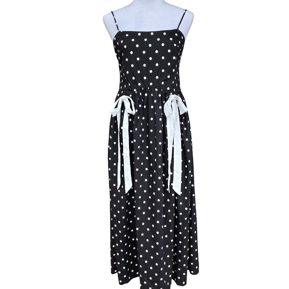 NWT Retro Style Polka Dot Swing Dress Maxi Dress Sundress Sz M